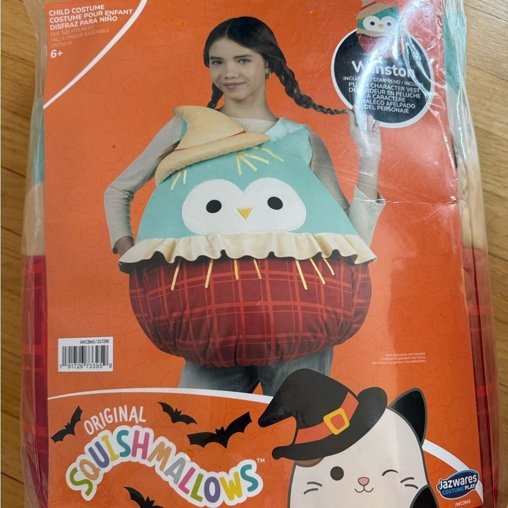 Squishmallows Winston Owl Kids Costume - Teal and Red